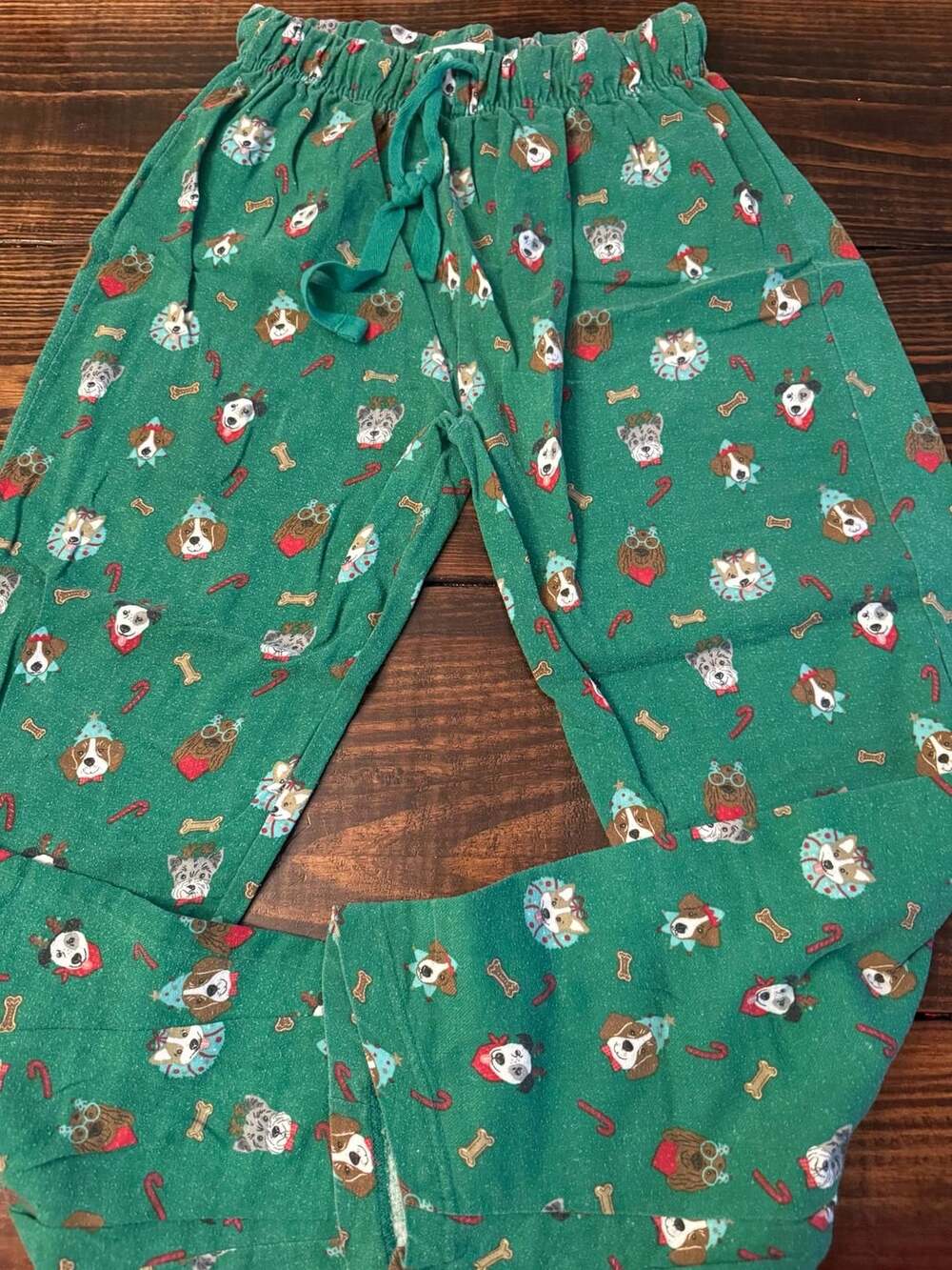 Christmas Dog Holiday Pajama Lounge Pants Green Size S